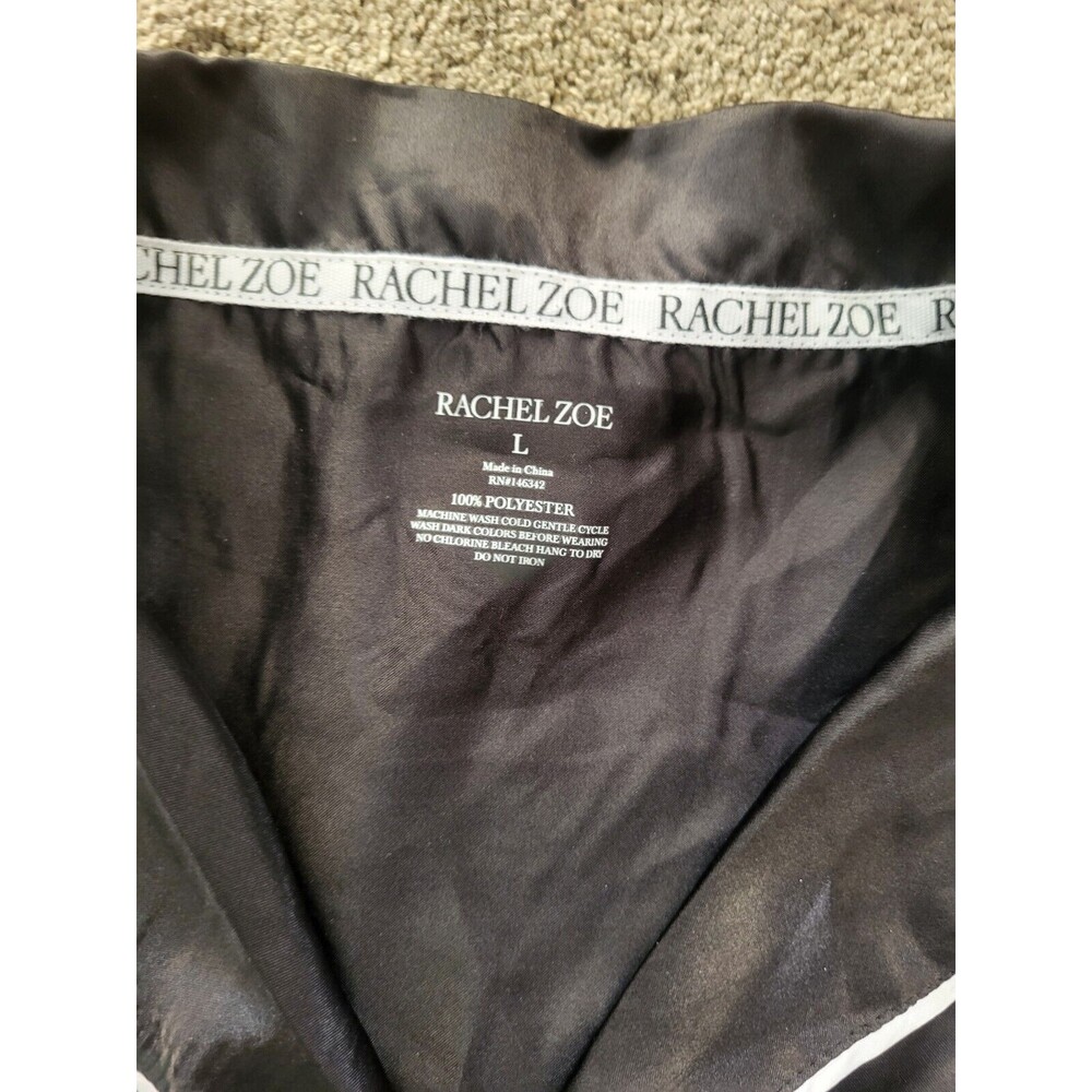 Rachel Zoe Women's Black Satin 2 Pieces Pajama Set Size L $98 - Picture 7 of 7